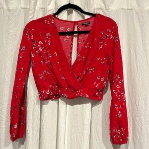 Cropped floral top